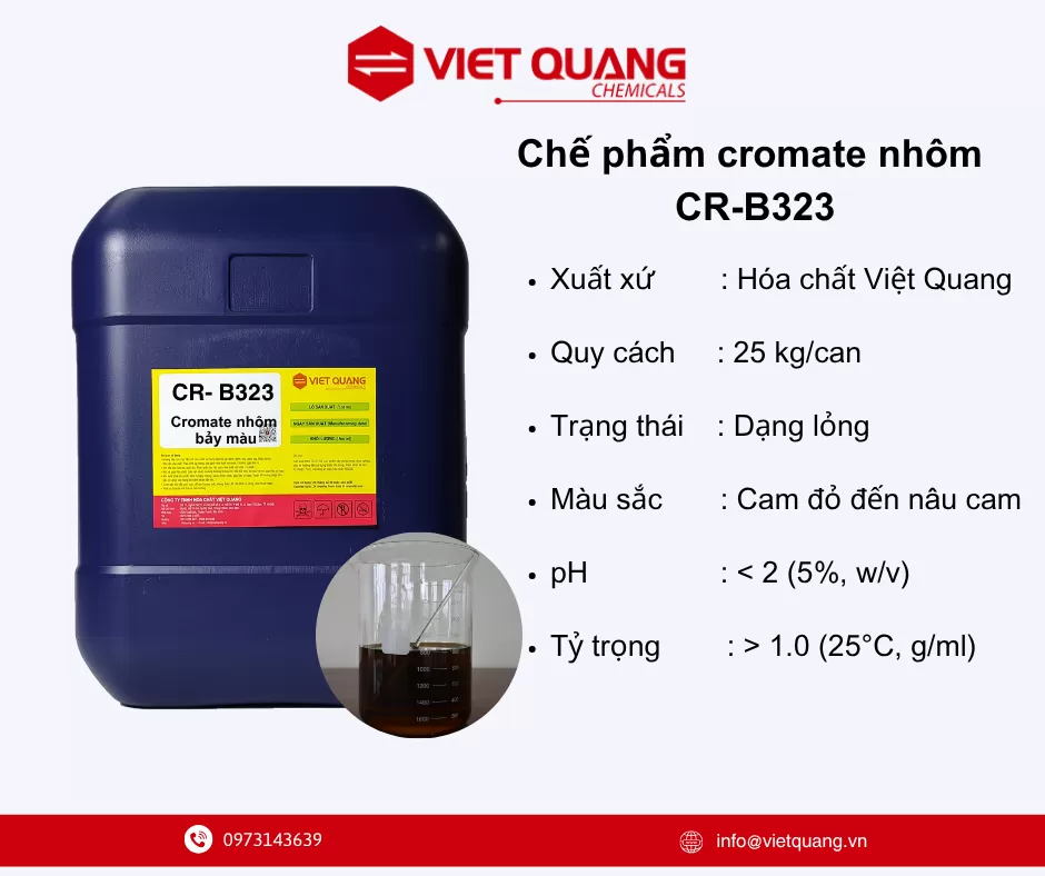 Cromate nhôm, hóa chất cromate CR-B323, Cromate nhôm bảy màu, Màng hóa học nhôm cromate, free crometa