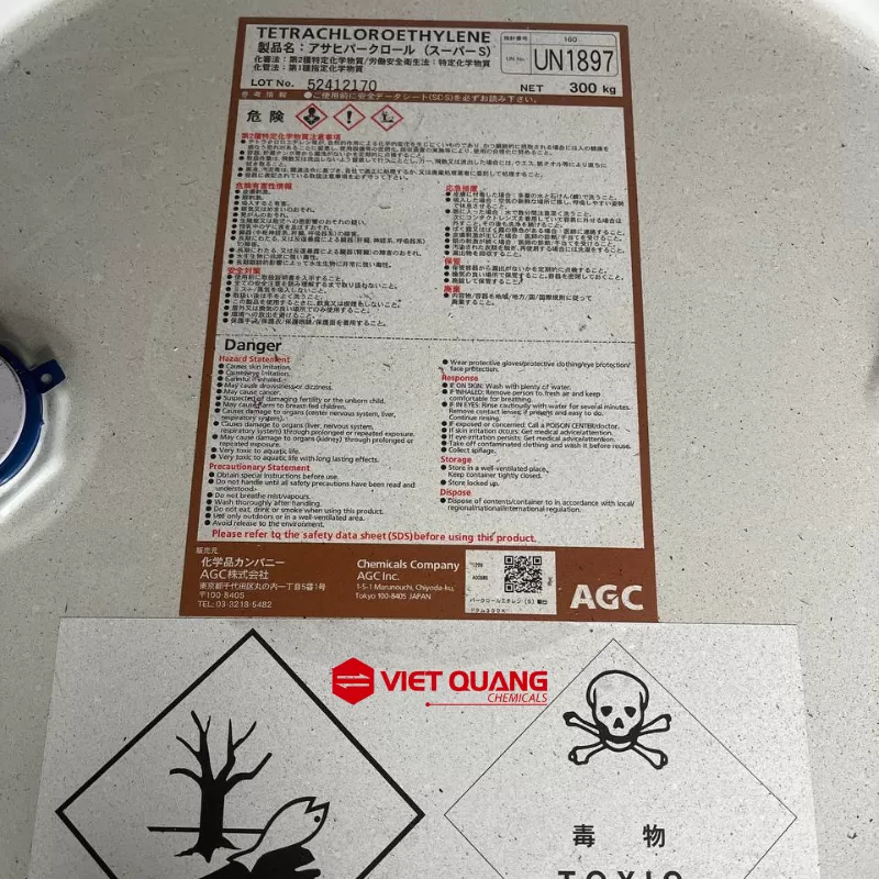 Tetrachloro Ethylene (PCE) C2Cl4 – Hóa chất tẩy rửa 300kg/phuy
