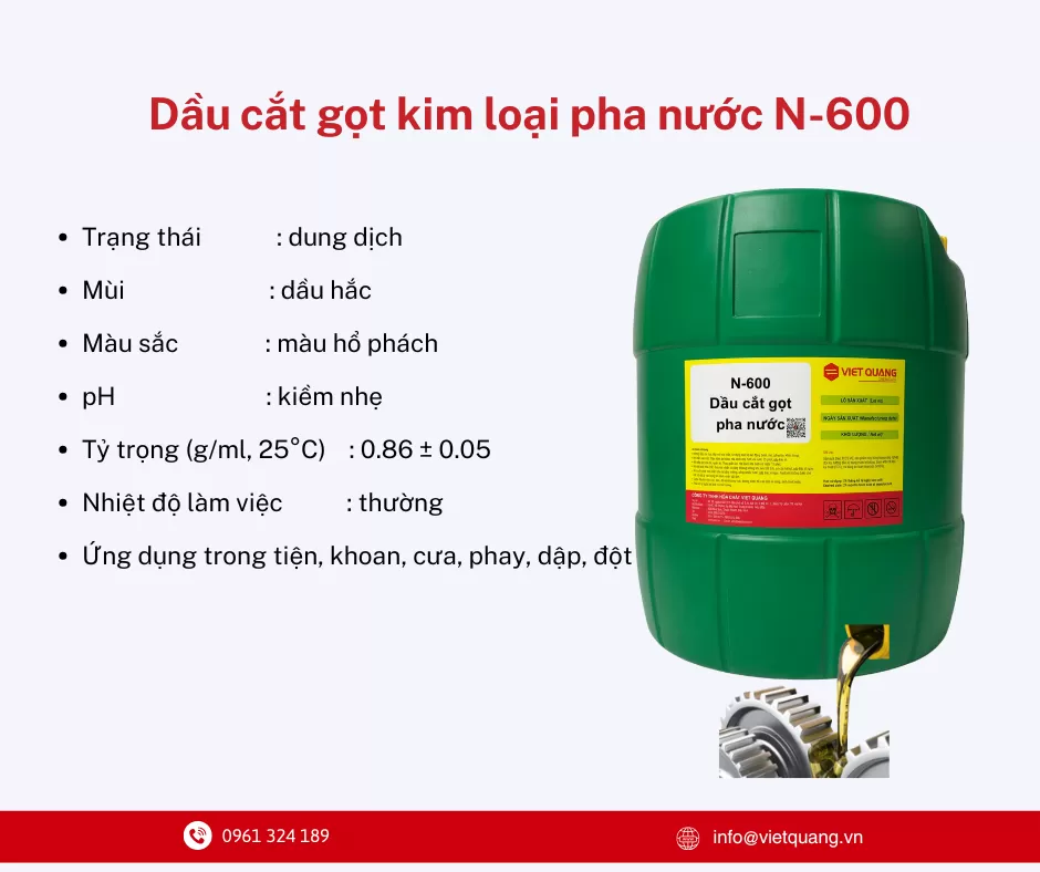 Dầu cắt gọt kim loại pha nước N-600