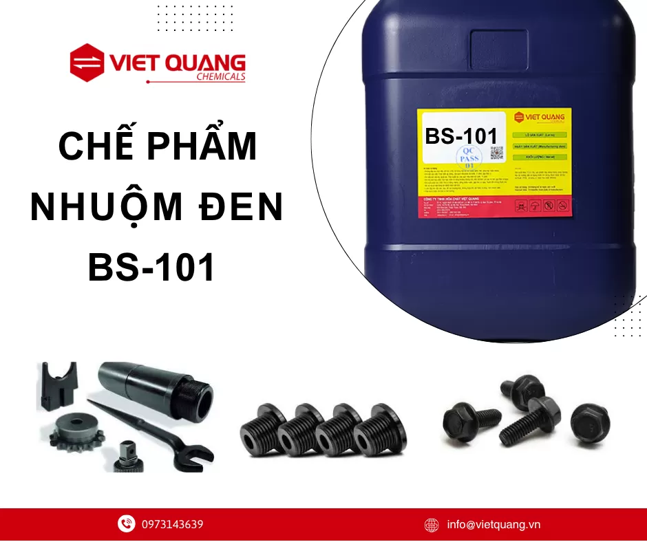 hóa chất nhuộm đen kim loại, thuốc nhuộm sắt thép lạnh, nhuộm đen sắt, thép, Hóa chất nhuộm đen sắt thép BS-101, nhuộm đen nhiệt độ thường