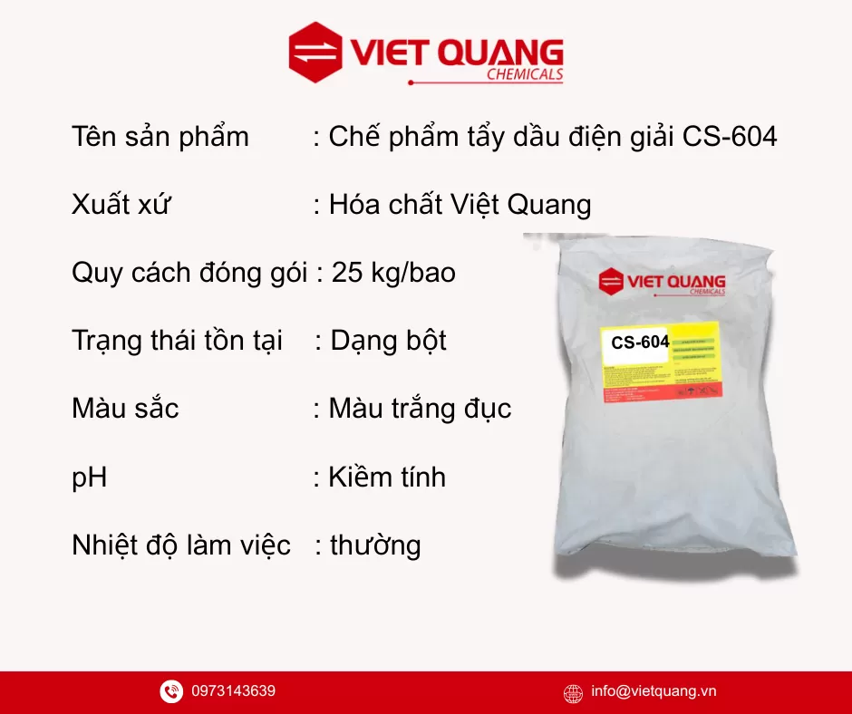 Chế phẩm tẩy dầu điện giải, tẩy dầu tốt, CS-604