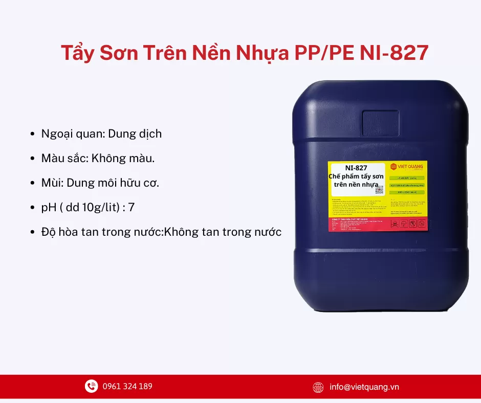 Hóa chất tẩy sơn trên nhựa PP/PE NI-827