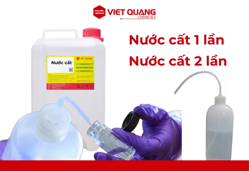 Nước cất H2O tinh khiết (nước cất 1 lần, nước cất 2 lần),