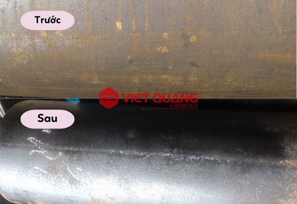 trước và sau tẩy gỉ