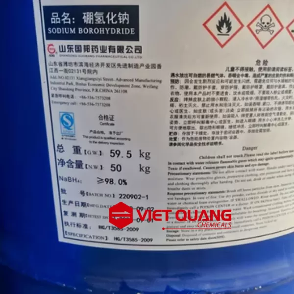 Hóa chất Sodium Borohydride – NaBH4, 50kg/thùng (Trung Quốc)