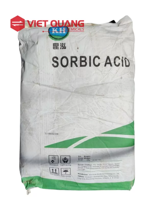 Acid sorbic , C6H8O2 , 25kg/bao( Trung Quốc)