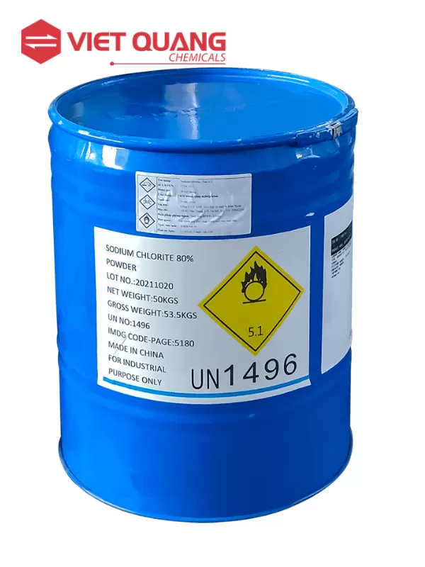 Sodium chlorite 80% powder, NaClO2, 50kg/thùng, (Trung Quốc)