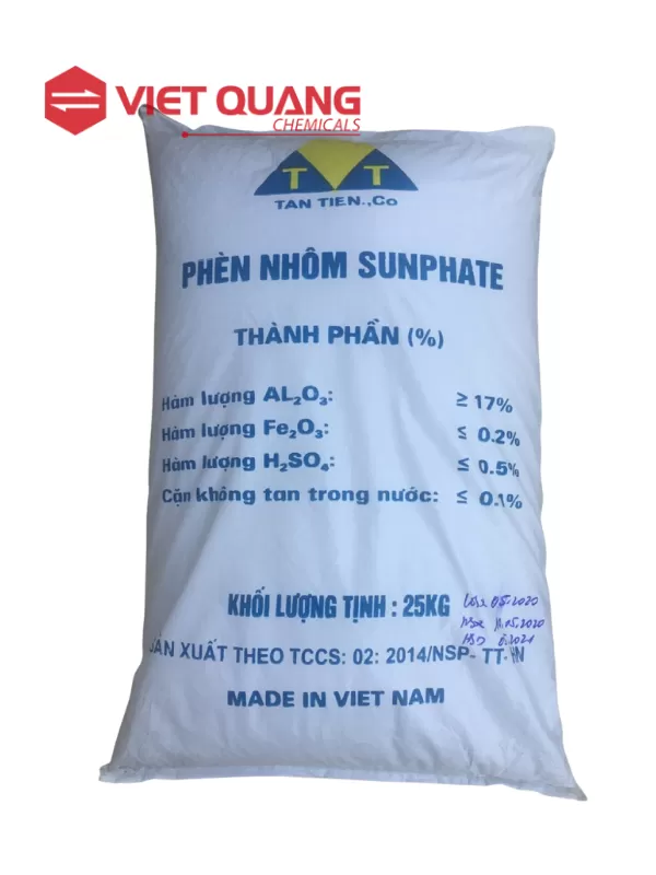Alumium sunfate (Phèn đơn),  Al2(SO4)3, 25kg/bao, (VN)