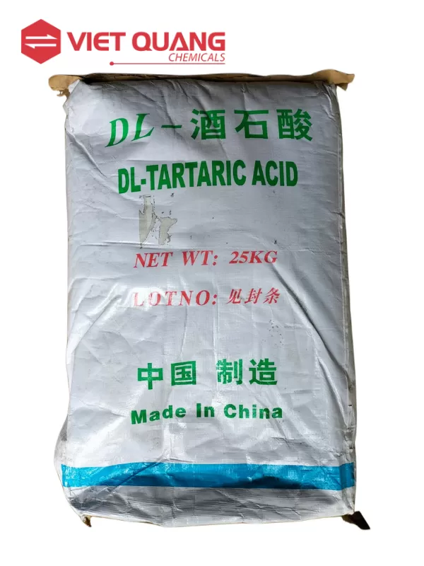 Acid Tartaric, C4H6O6, 25kg/bao,(Trung Quốc)